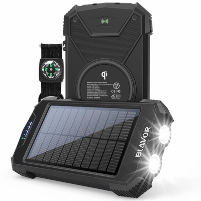 Банк солнечной энергии заряжателя 10000mAh Ци беспроводной портативный для телефона и ноутбука
