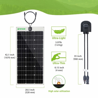 Гибкая тонкая панель солнечных батарей 100w панелей солнечных батарей 12v 24V Bendable Monocrystalline