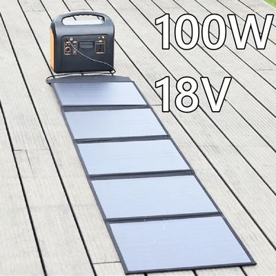 Панель фотоэлемента панели солнечных батарей 100W 18v гибкой 5 створки складная для домашнее на открытом воздухе